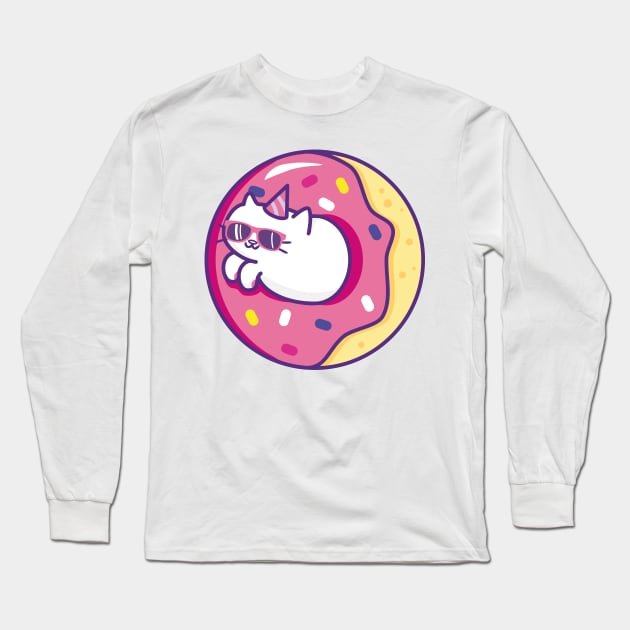 Donut Cat Long Sleeve T-Shirt by ToufikDesign